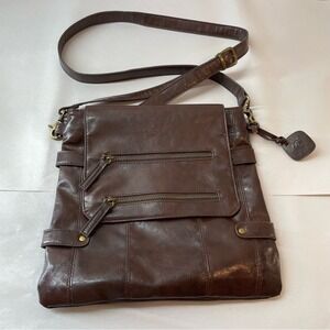 d-fusion‎ Crossbody Bag Women OS Brown Good Vegan Leather Multi Pocket Messenger